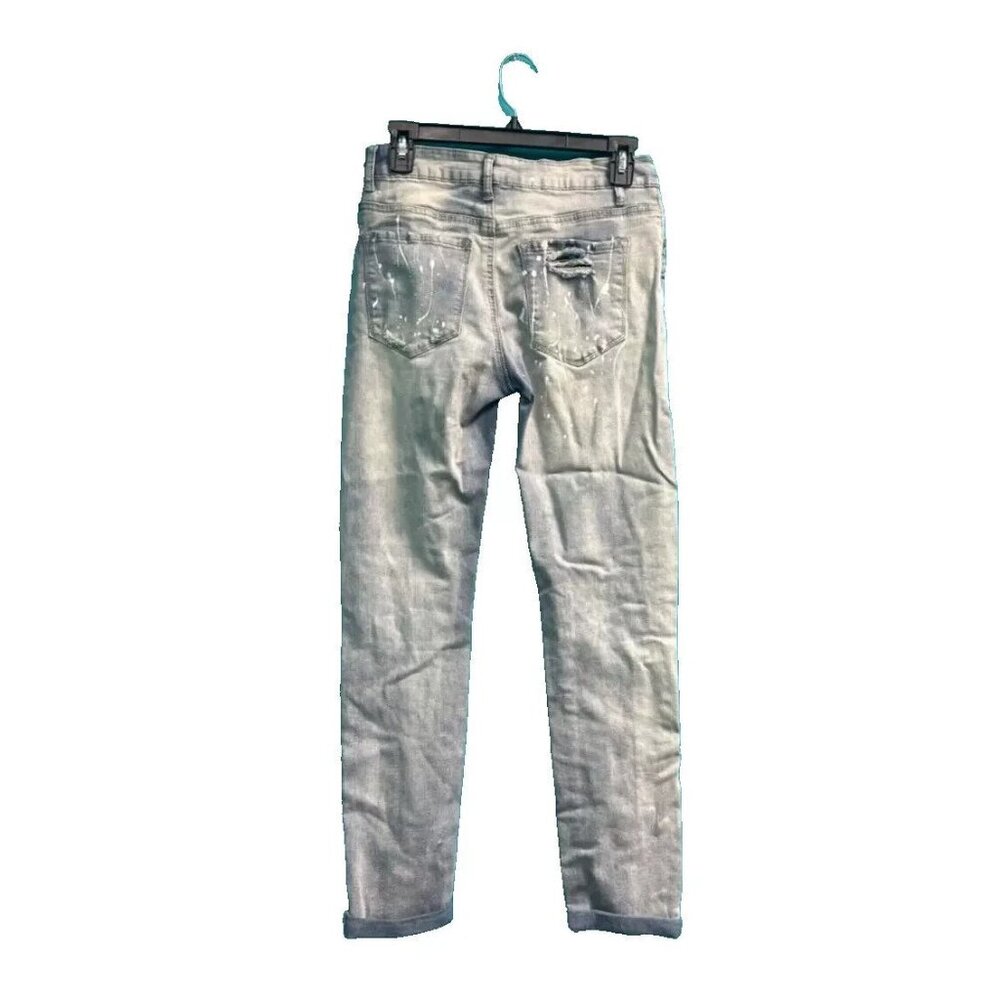 Surprise Jeans Size Small in Blue Paint Splatter Distressed Pants NWT XV007AFA